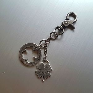 Lucky Brand Purse Charm 4 Leaf Clover Handbag Key Fob 4"